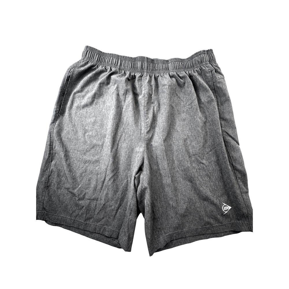 Dunlop Sport Mens XL Heather Gray Athletic‎ Performance Shorts Elastic Waist Gym
